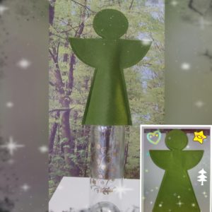 Grüne Filzengel als Flaschenaufsatz (2er-Pack)